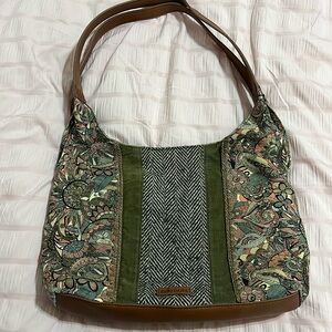 Sakroots Green and Brown Patterned Shoulder Bag